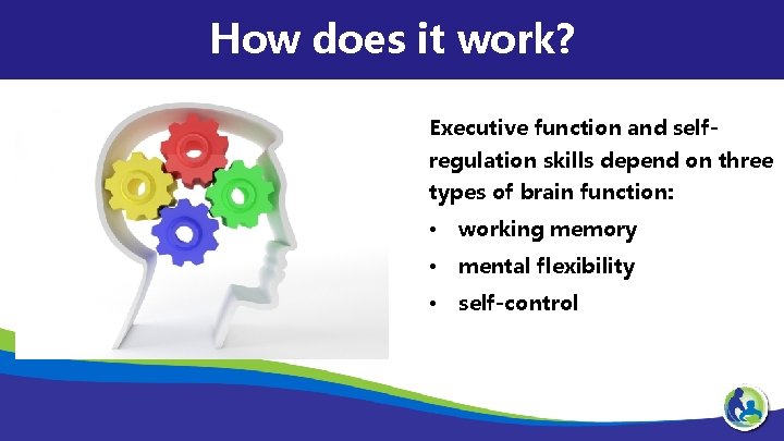 How does it work? Executive function and selfregulation skills depend on three types of