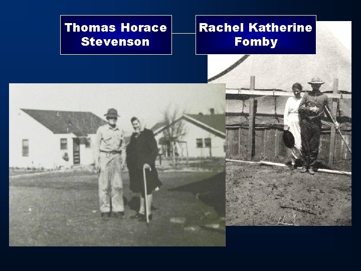 Thomas Horace Stevenson Rachel Katherine Fomby 