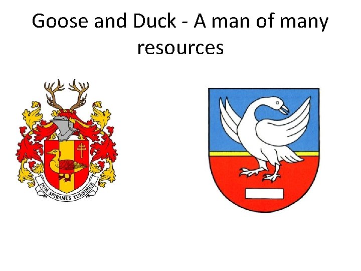 Goose and Duck - A man of many resources 