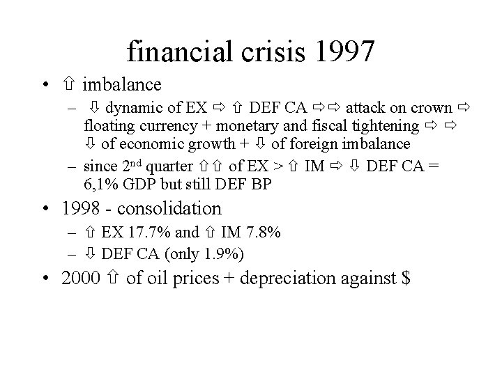 financial crisis 1997 • imbalance – dynamic of EX DEF CA attack on crown