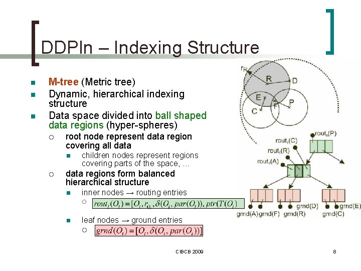DDPIn – Indexing Structure n n n M-tree (Metric tree) Dynamic, hierarchical indexing structure