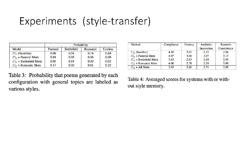 Experiments (style-transfer) 