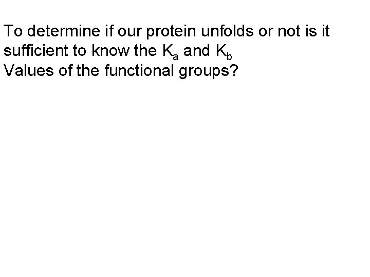 To determine if our protein unfolds or not is it sufficient to know the