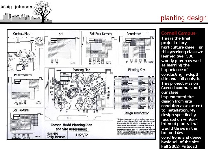 planting design Cornell Campus. This is the final project of my horticulture class: For