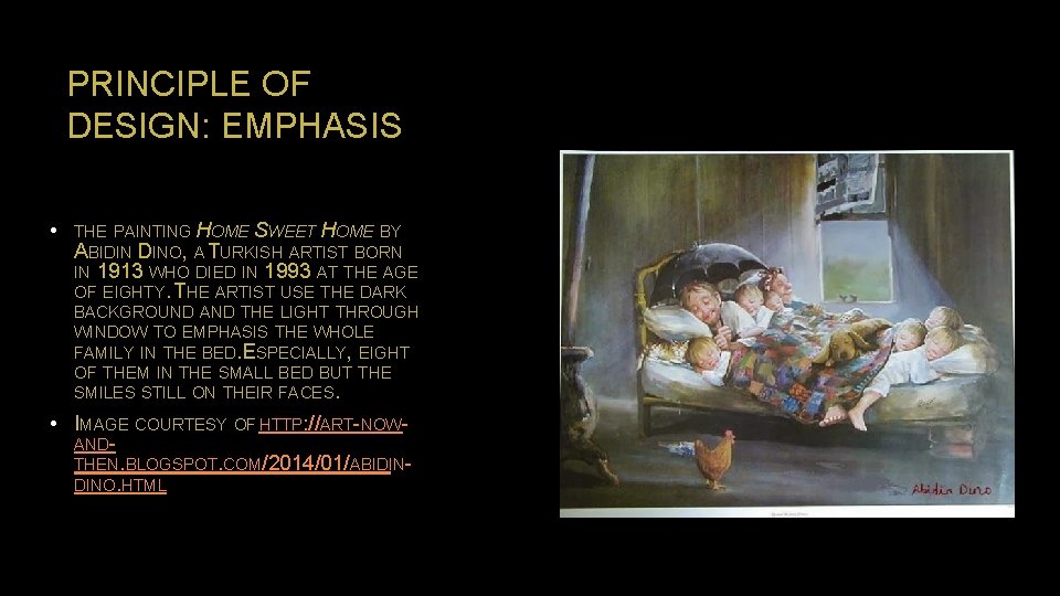 PRINCIPLE OF DESIGN: EMPHASIS • THE PAINTING HOME SWEET HOME BY ABIDIN DINO, A