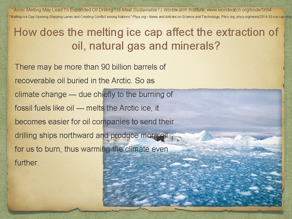 “Arctic Melting May Lead To Expanded Oil Drilling. ” Is Meat Sustainable? | Worldwatch