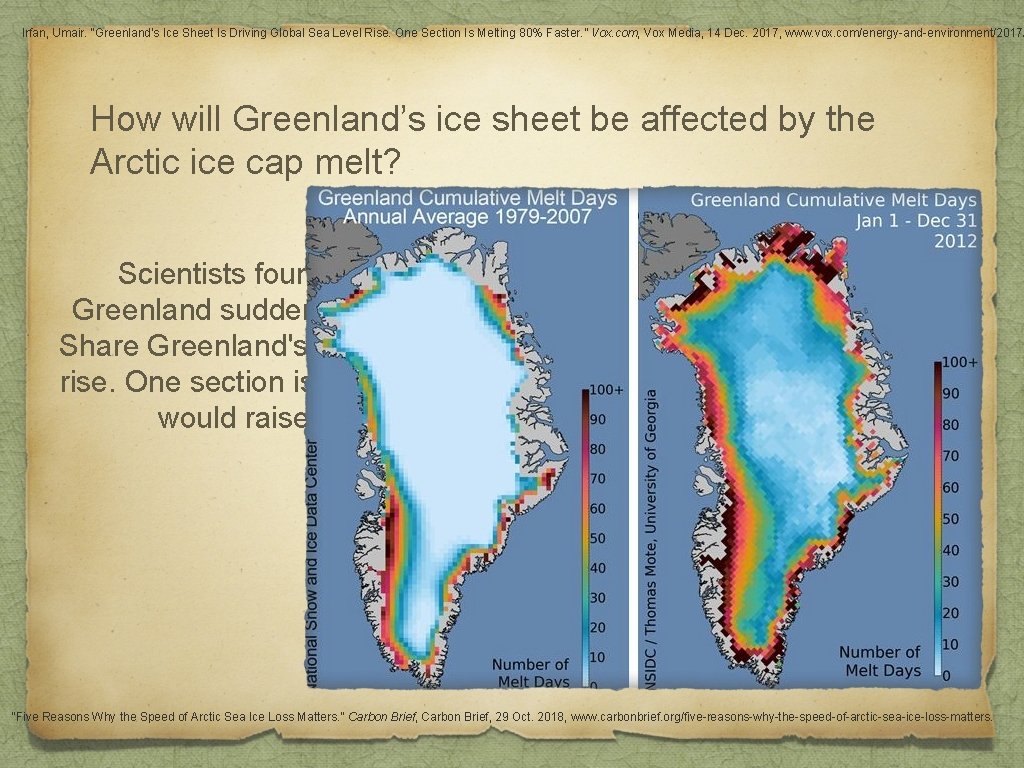 Irfan, Umair. “Greenland's Ice Sheet Is Driving Global Sea Level Rise. One Section Is