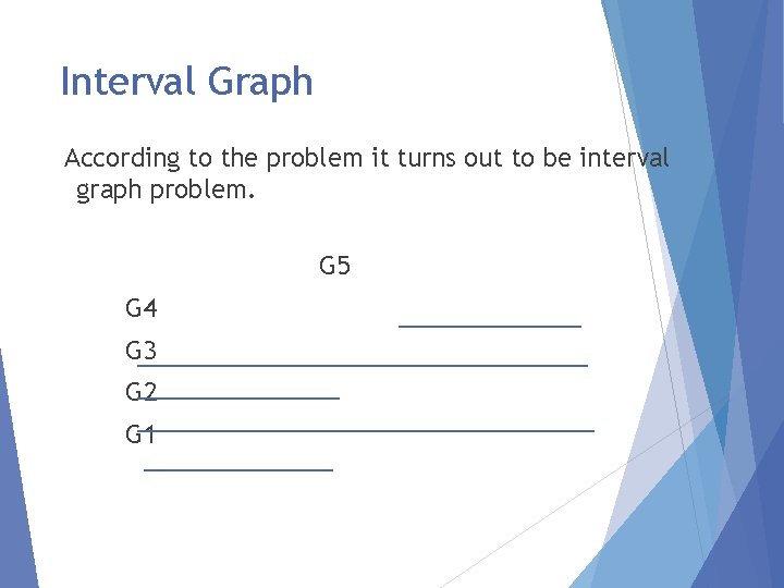 Interval Graph According to the problem it turns out to be interval graph problem.