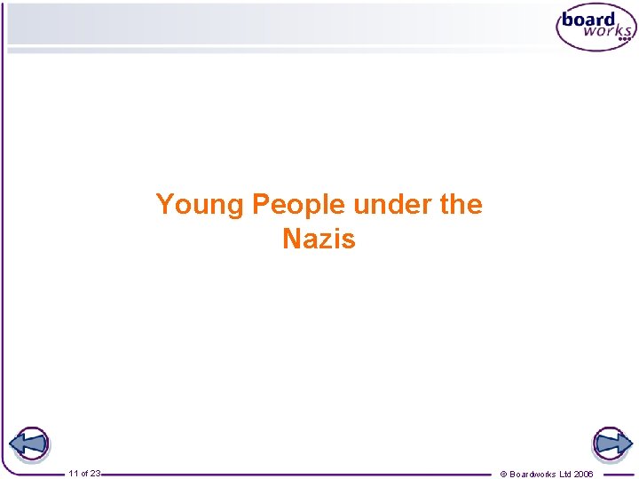 Young People under the Nazis 11 of 23 © Boardworks Ltd 2006 