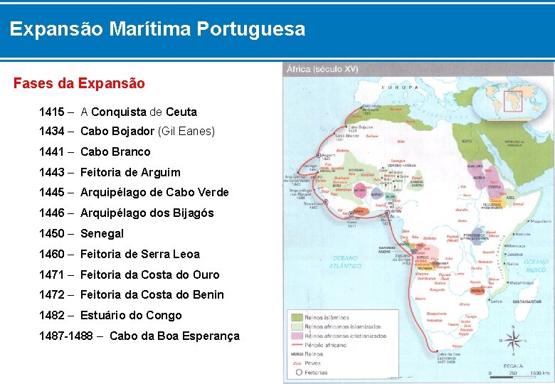 Expansão Marítima Portuguesa Fases da Expansão 1415 – A Conquista de Ceuta 1434 –