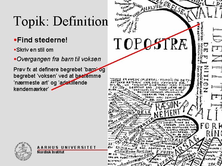 Topik: Definition Find stederne! Skriv en stil om Overgangen fra barn til voksen Prøv