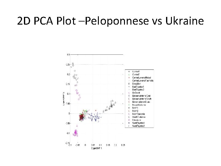 2 D PCA Plot –Peloponnese vs Ukraine 