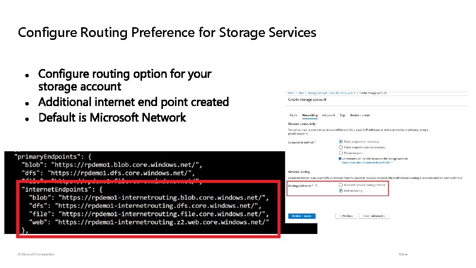 Configure Routing Preference for Storage Services ©Microsoft Corporation Azure 