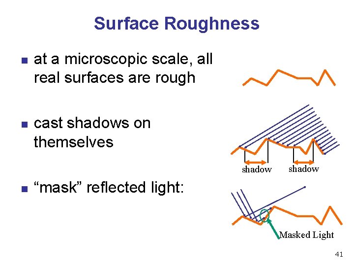 Surface Roughness n n at a microscopic scale, all real surfaces are rough cast