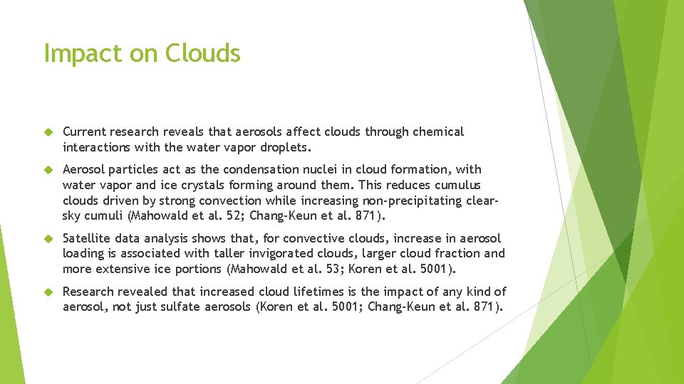 The Impact of Aerosols on the Environment By