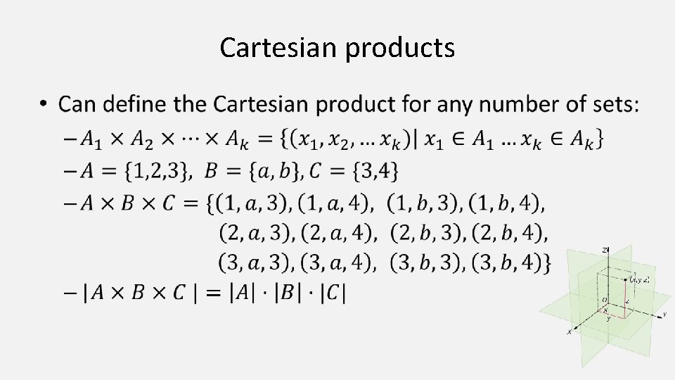 Cartesian products • 