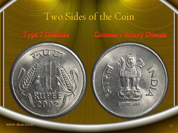 Two Sides of the Coin www. drsarma. in 31 