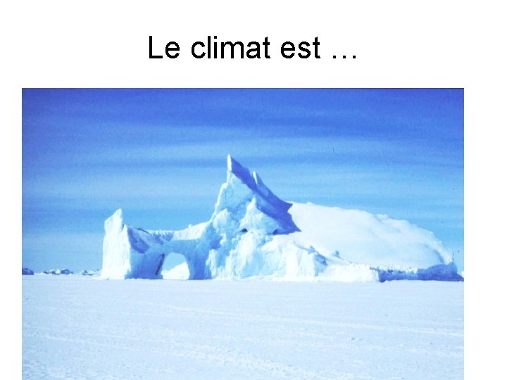 Le climat est … 