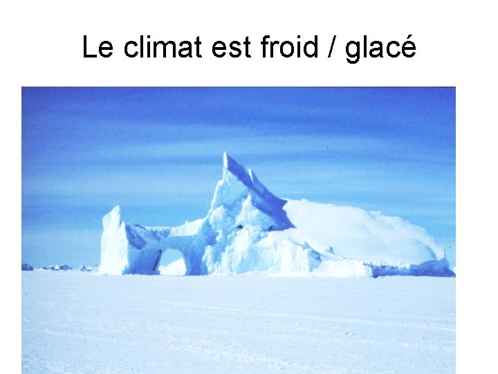 Le climat est froid / glacé 