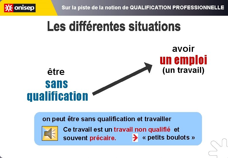 Sur la piste de la notion de QUALIFICATION PROFESSIONNELLE avoir être un emploi (un