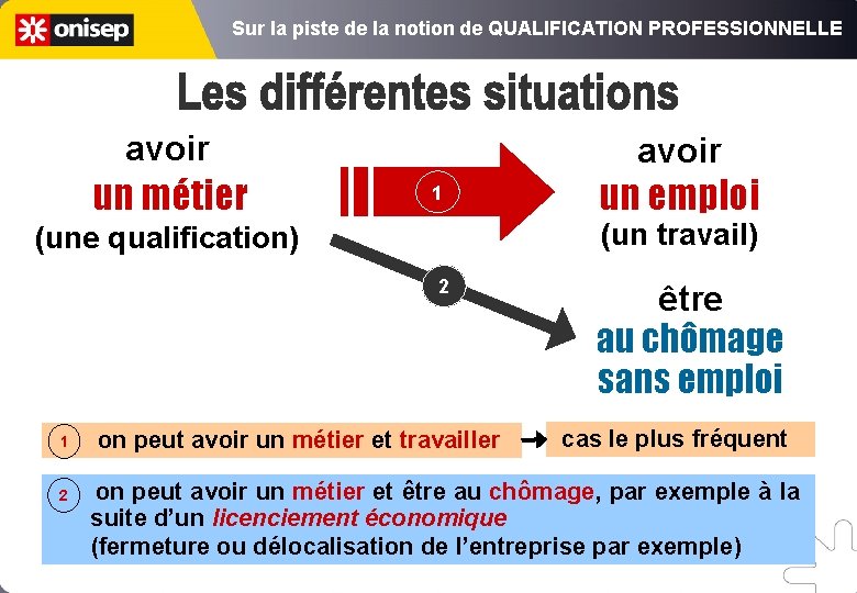 Sur la piste de la notion de QUALIFICATION PROFESSIONNELLE avoir un métier avoir 1