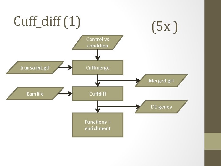 Cuff_diff (1) (5 x ) Control vs condition transcript. gtf Cuffmerge Merged. gtf Bamfile