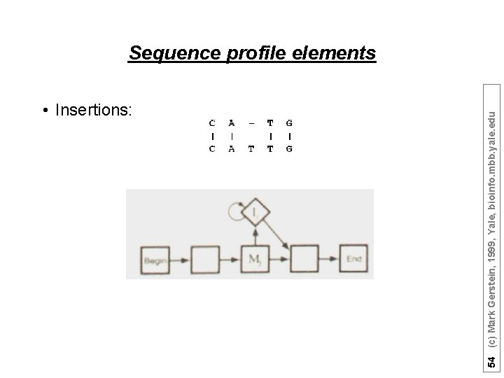  • Insertions: 54 (c) Mark Gerstein, 1999, Yale, bioinfo. mbb. yale. edu Sequence