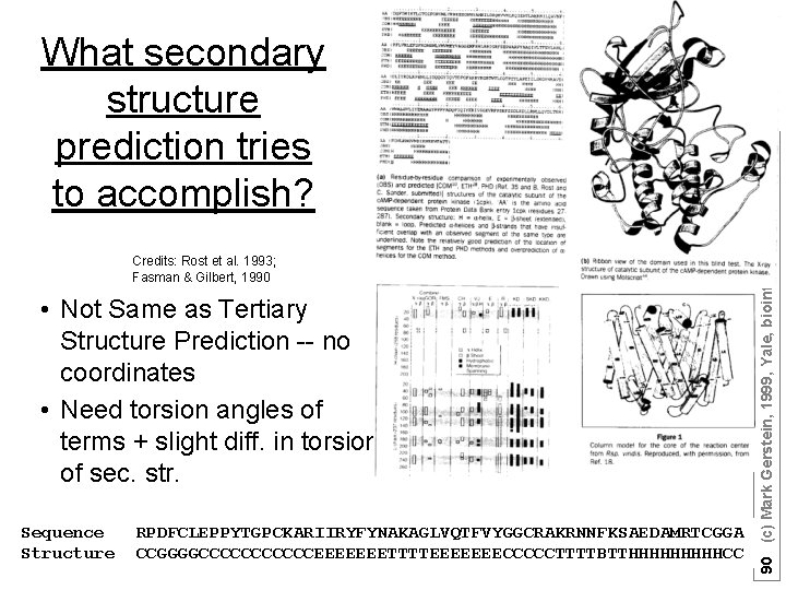 Credits: Rost et al. 1993; Fasman & Gilbert, 1990 • Not Same as Tertiary