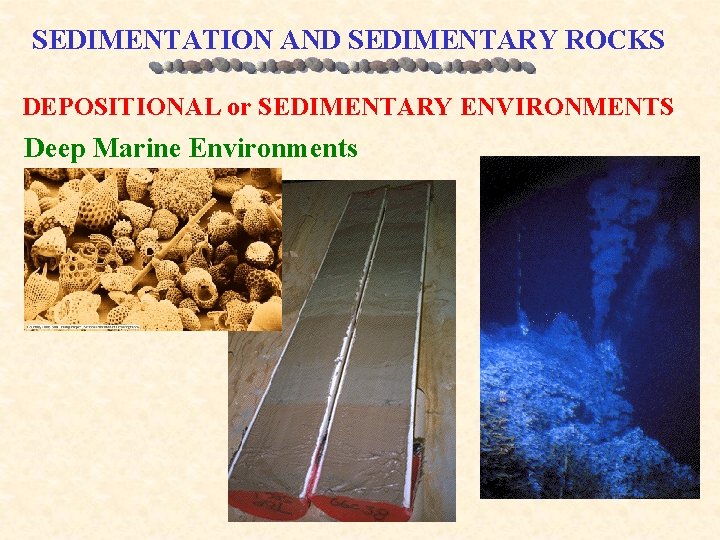 SEDIMENTATION AND SEDIMENTARY ROCKS DEPOSITIONAL or SEDIMENTARY ENVIRONMENTS Deep Marine Environments 