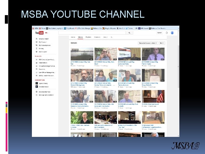 MSBA YOUTUBE CHANNEL 