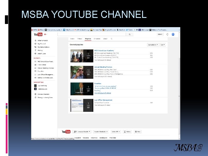 MSBA YOUTUBE CHANNEL 