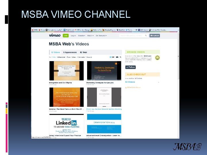 MSBA VIMEO CHANNEL 