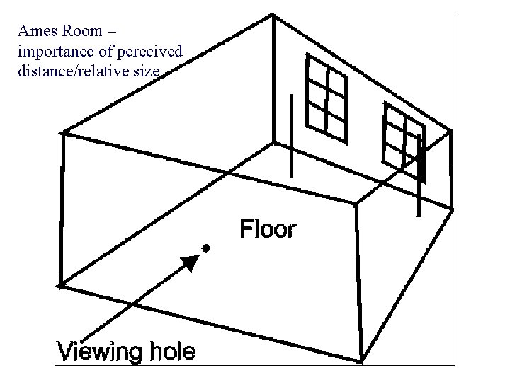 Ames Room – importance of perceived distance/relative size 
