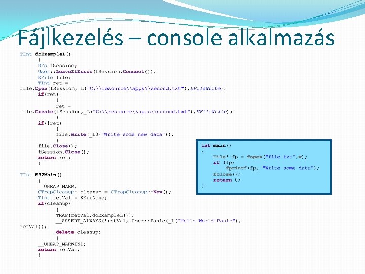 Fájlkezelés – console alkalmazás 