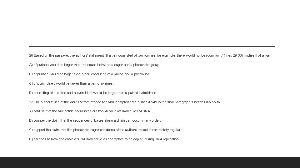26 Based on the passage, the authors’ statement “If a pair consisted of two
