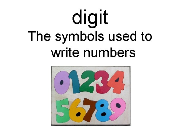 digit The symbols used to write numbers 