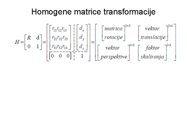 Homogene matrice transformacije 