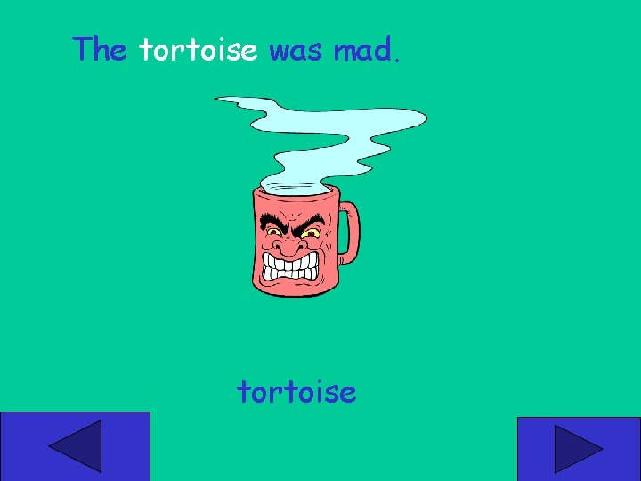 The tortoise was mad. tortoise 