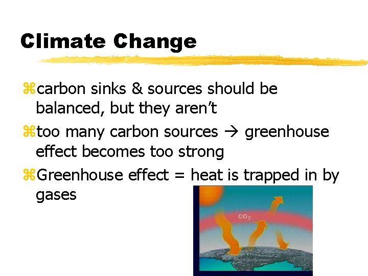 Climate Change zcarbon sinks & sources should be balanced, but they aren’t ztoo many