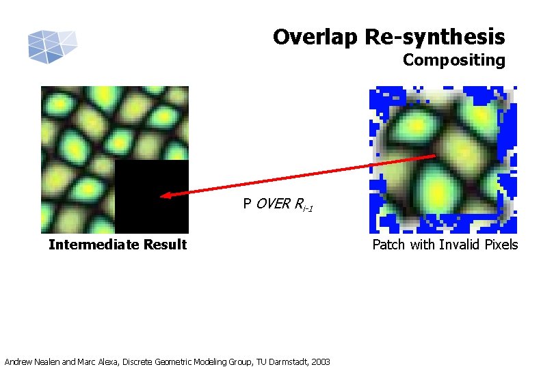 Overlap Re-synthesis Compositing P OVER Ri-1 Intermediate Result Andrew Nealen and Marc Alexa, Discrete
