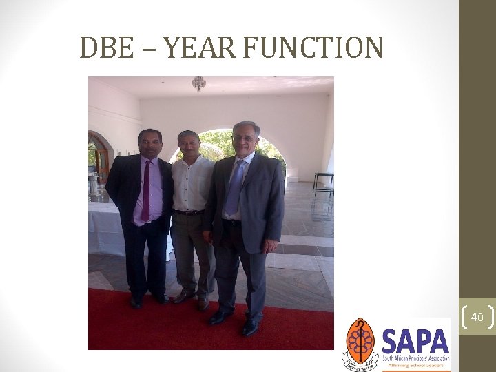 DBE – YEAR FUNCTION 40 