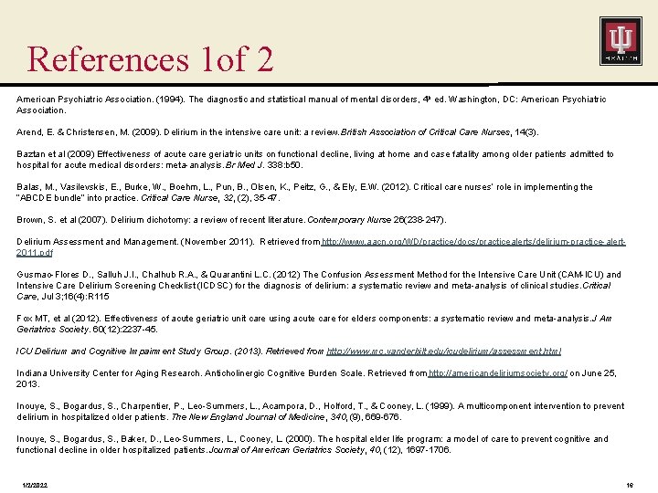 References 1 of 2 American Psychiatric Association. (1994). The diagnostic and statistical manual of