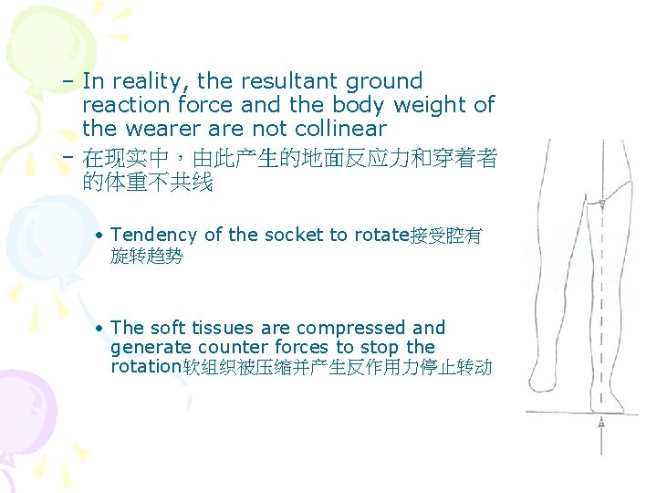 – In reality, the resultant ground reaction force and the body weight of the