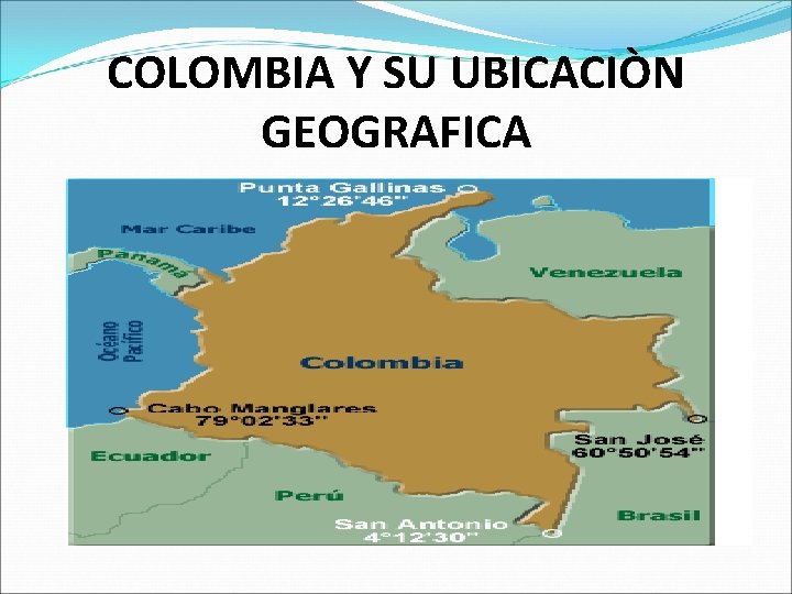 COLOMBIA Y SU UBICACIÒN GEOGRAFICA COLOMBIA Y SU UBICACIÒN GEOGRAFICA