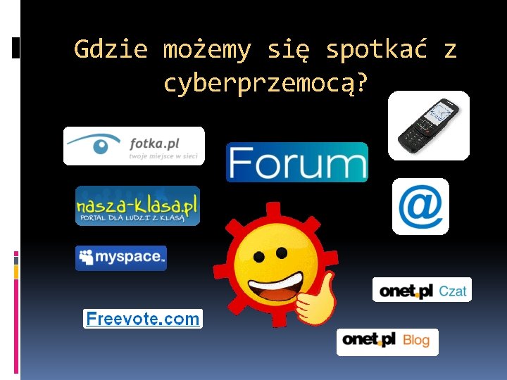 Gdzie możemy się spotkać z cyberprzemocą? Gdzie możemy się spotkać z cyberprzemocą?