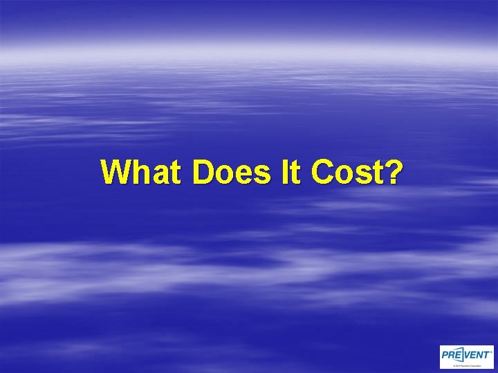 What Does It Cost? 