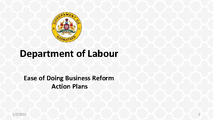 Department of Labour Ease of Doing Business Reform