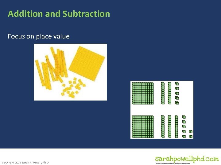 Addition and Subtraction Focus on place value Copyright 2019 Sarah R. Powell, Ph. D.