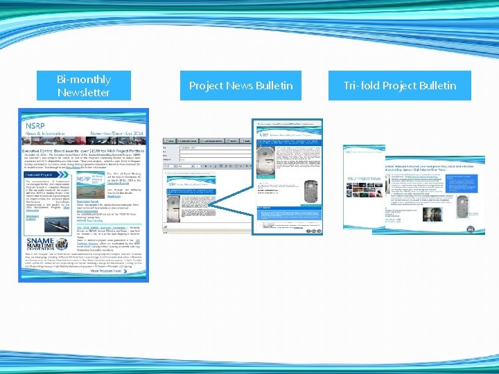 Bi-monthly Newsletter Project News Bulletin Tri-fold Project Bulletin 