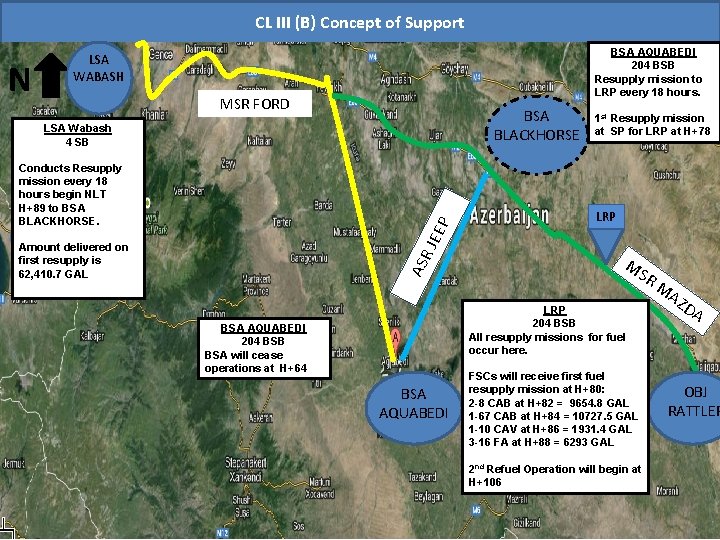 CL III (B) Concept of Support N BSA AQUABEDI 204 BSB Resupply mission to